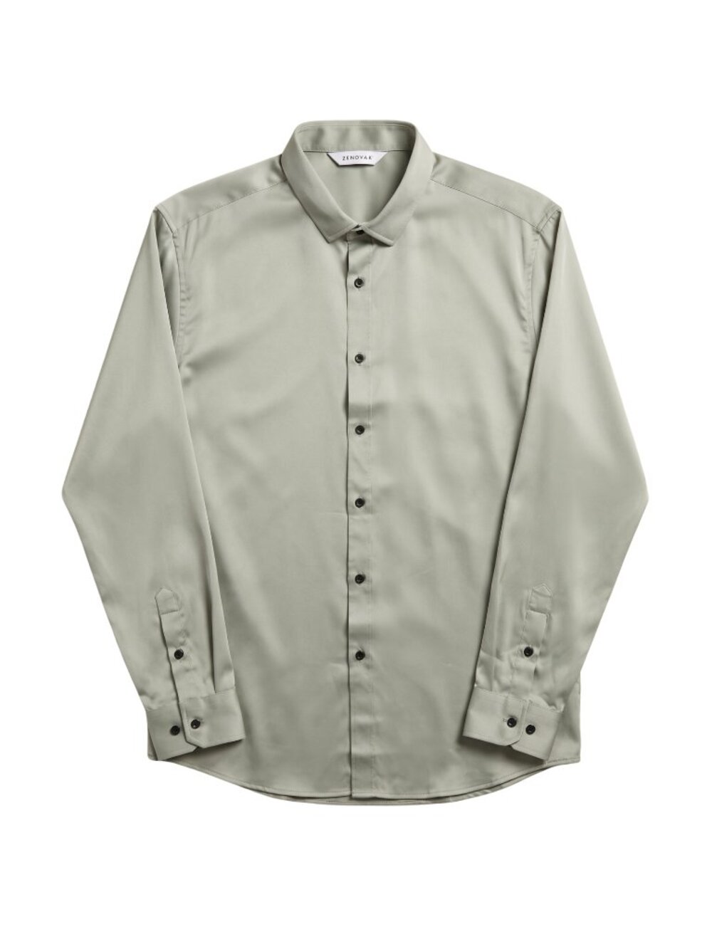 NWT | ZEROYAA Sage Green Satin Finish Long Sleeve Button Up Dress Shirt | Large